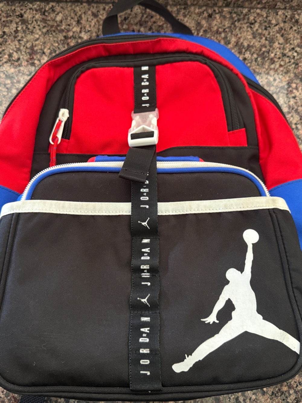 Jordan Colorblock Red, Blue & Black Backpack with White Jumpman